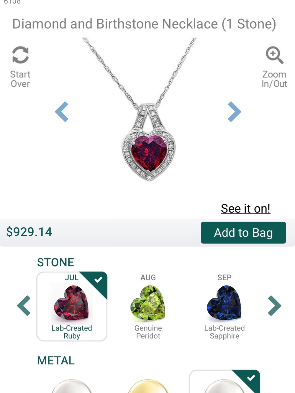 New Lab-Created Ruby Heart Pendant Necklace 10K Gold